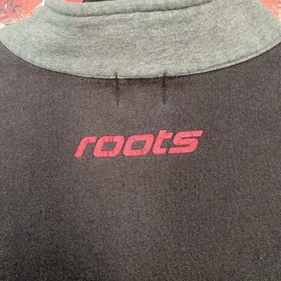 Vintage Roots Athletics Sweatshirt Large L Gray 1/4 Zip Pullover Sweater - Picture 3 of 7